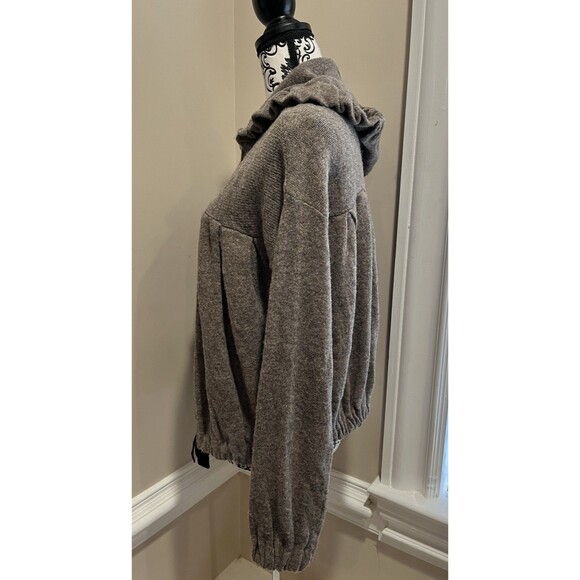 Free People Dusty Brown Wool Blend Cardigan Boho Cozy Small Fairy Grunge - Picture 5 of 14